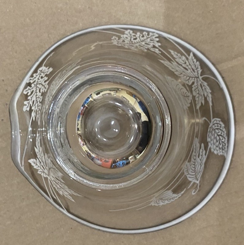 Vintage Silver Overlay Clear Glass Bowl Candy Dish Trinket Holder Fall Leaf gallery