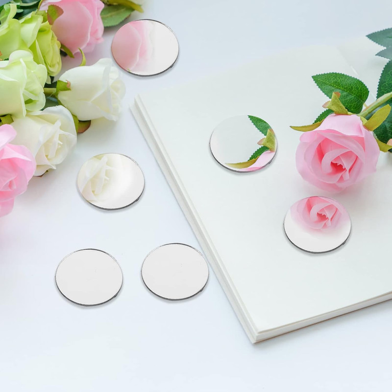 Youeon 200Pcs Small round Glass Mirrors, 1 Inch round Mirror for Cafts, Mini Cir gallery