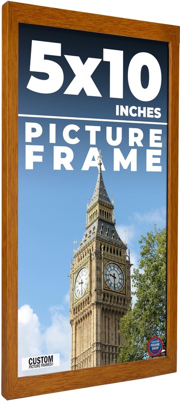 5×10 In Honey Brown Real Wood Picture Frame Width 0.75 inches | Interior Frame D