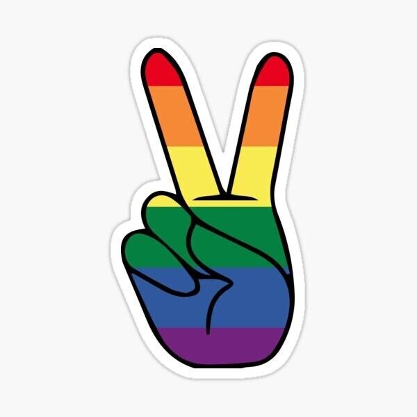 Peace Out Rainbow Sticker Decal