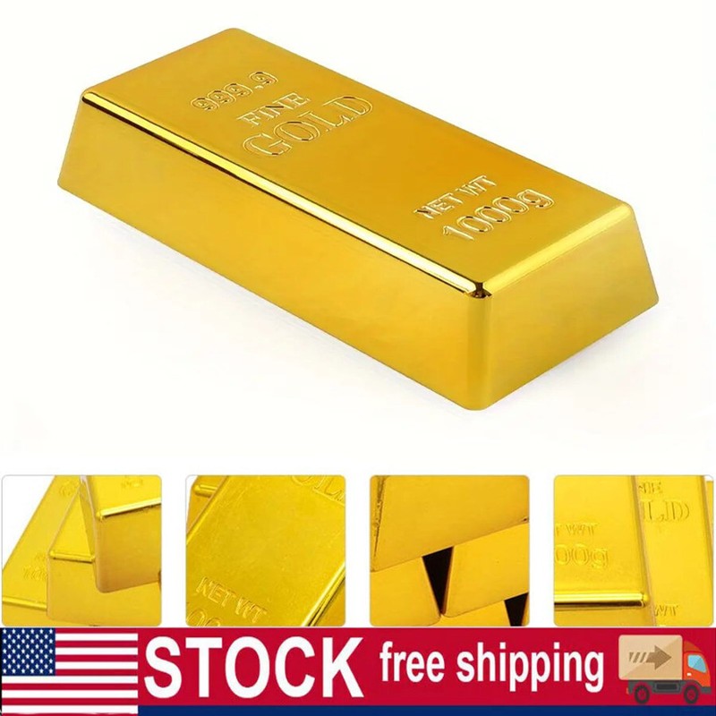 Fake Gold Bar Toy Mini Fake Golden Brick For Craft Bullion Gold Bar Prop Decor