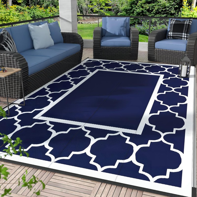 5′ x 8′ Outdoor Rug Waterproof for Patio Decor, Foldable Reversible Plastic