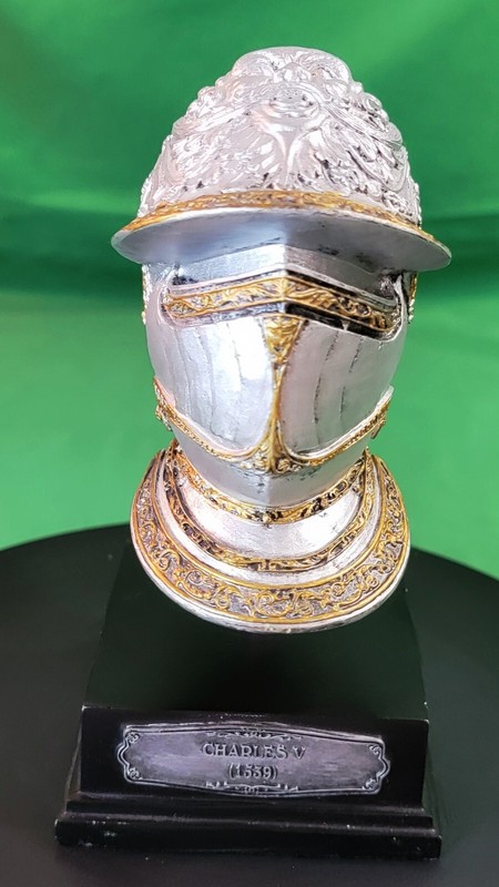 Beautiful Unique 2005 Veronese Charles V 1539 Bust Warrior Armor Helmet Silver