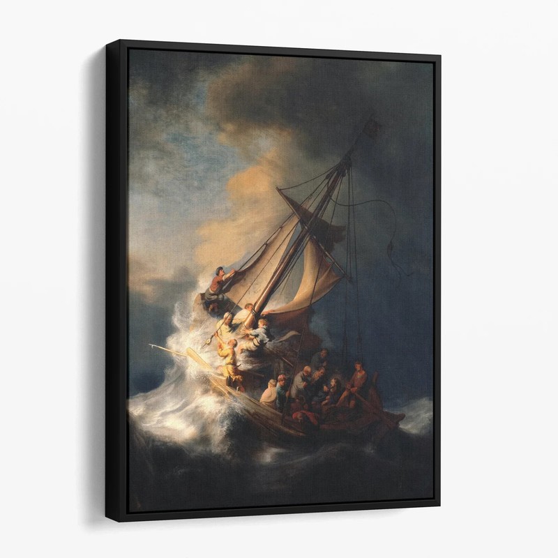 Christ in the Storm on the Sea of Galilee by Rembrandt Canvas Print Wall Art