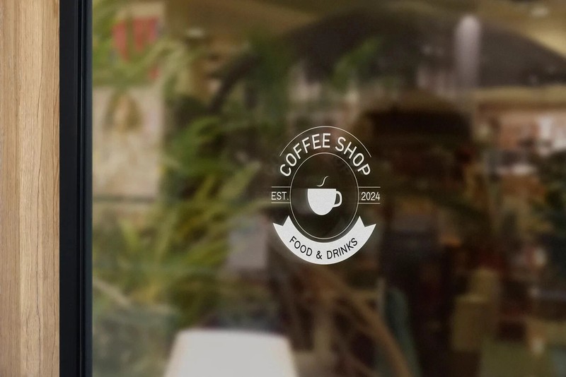 VΛ Custom Coffee Shop Window Decal Logo Sticker Business Sign Peel & Stick gallery