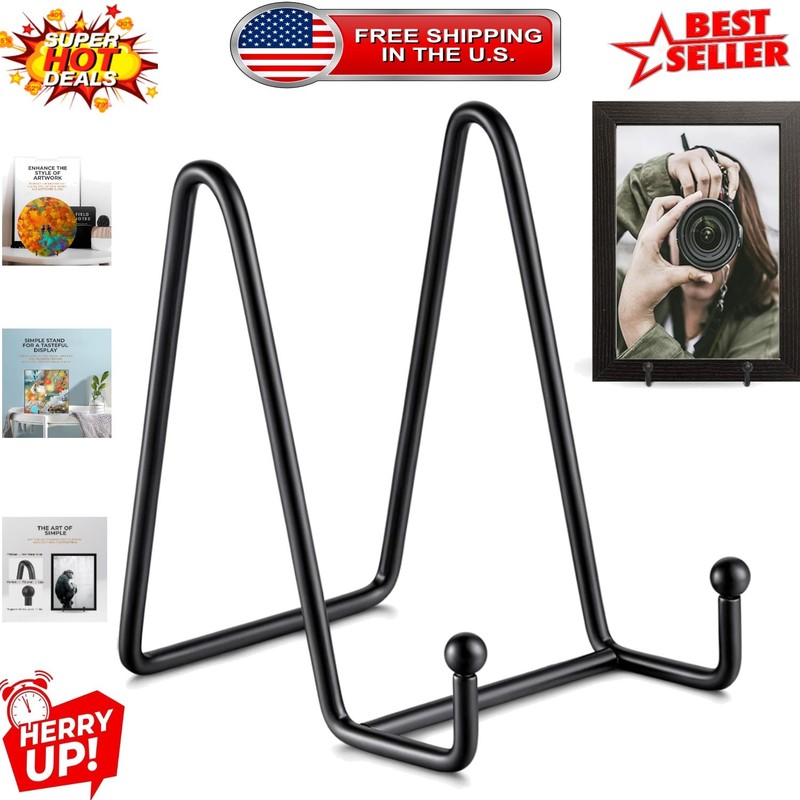 4.5-Inch Matte Black Plate Display Stand – Sturdy Iron Pedestal Holder