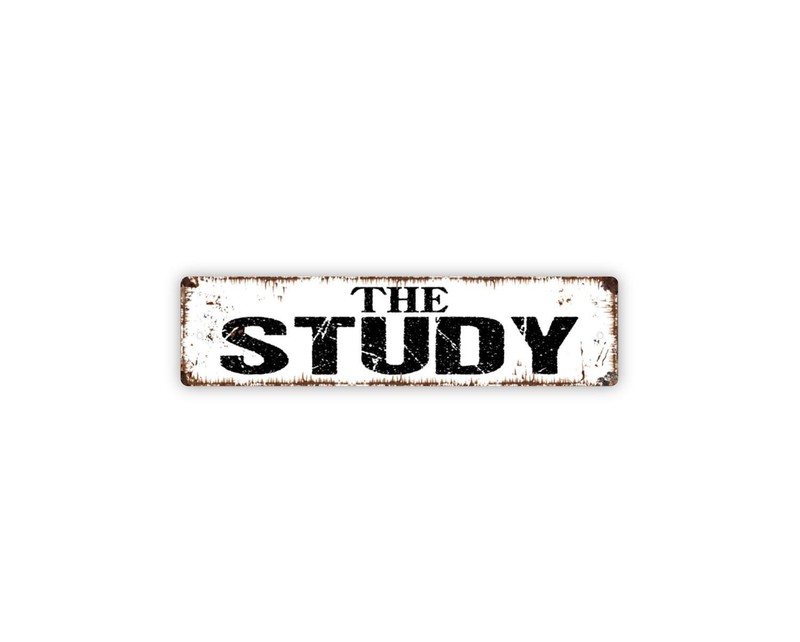 The Study Metal Sign Office Library Wall Decor Reading Room Home Workspace