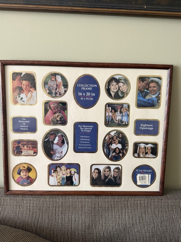 Acme Frames American Greeting Collage Wood Frame 18 Openings 16×20 NOS
