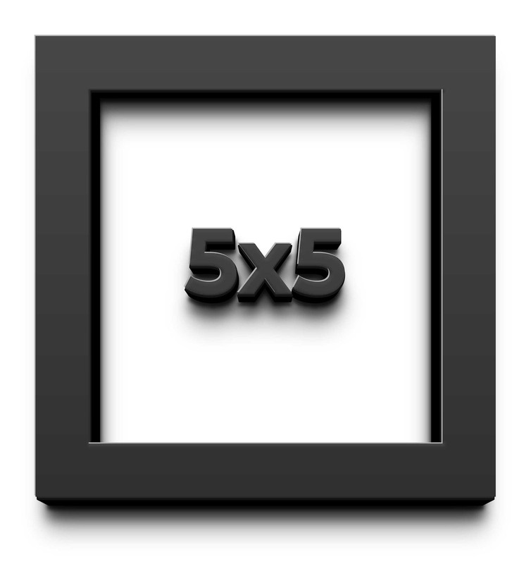 5×5 In Shadow Box Frame Black | 1 inches Deep Real Wood Contemporary Shadowbox D