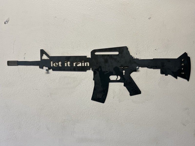AR15 Metal Sign Full Scale Wall Decor