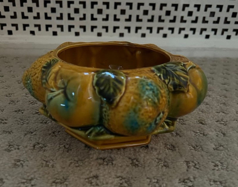 1960’s /70’s Gold/Green Glazed Ceramic Small Fruit Bowl