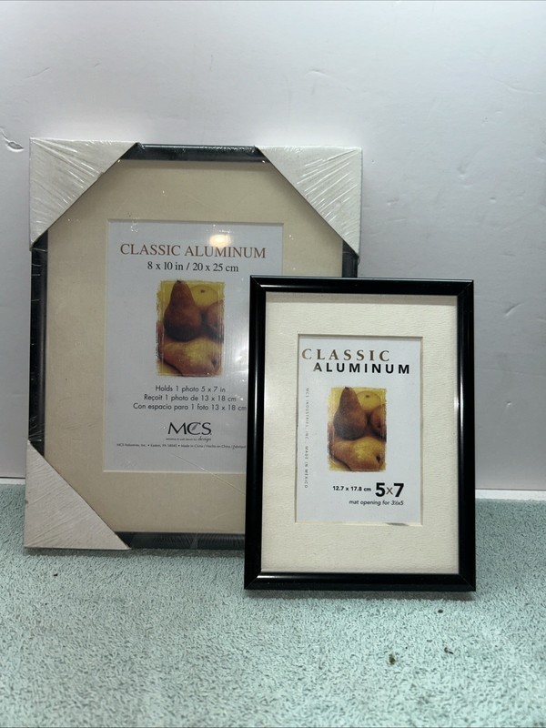 Mcs Black Metal Photo Frame Set 8×10 And 5×7 With Matt. Set Of 2
