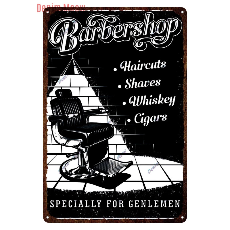 Hair Cutting Retro Plaque, Tin Metal Signs 8×12, Barber Shop, Vintage Painting,