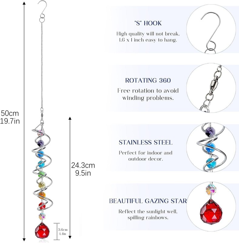 Durable & Charming Crystal Suncatchers 7-Pack - Perfect Gift for Any Occasion gallery