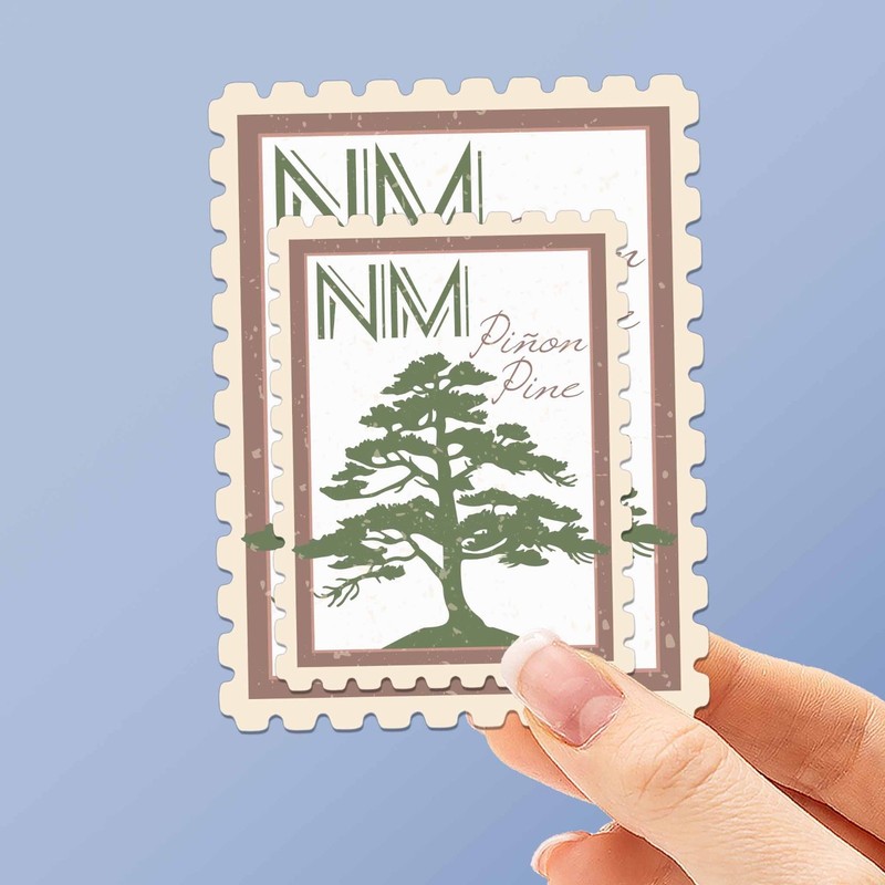 New Mexico State Tree Piñon Pine Sticker – NM Vintage Stamp Decal