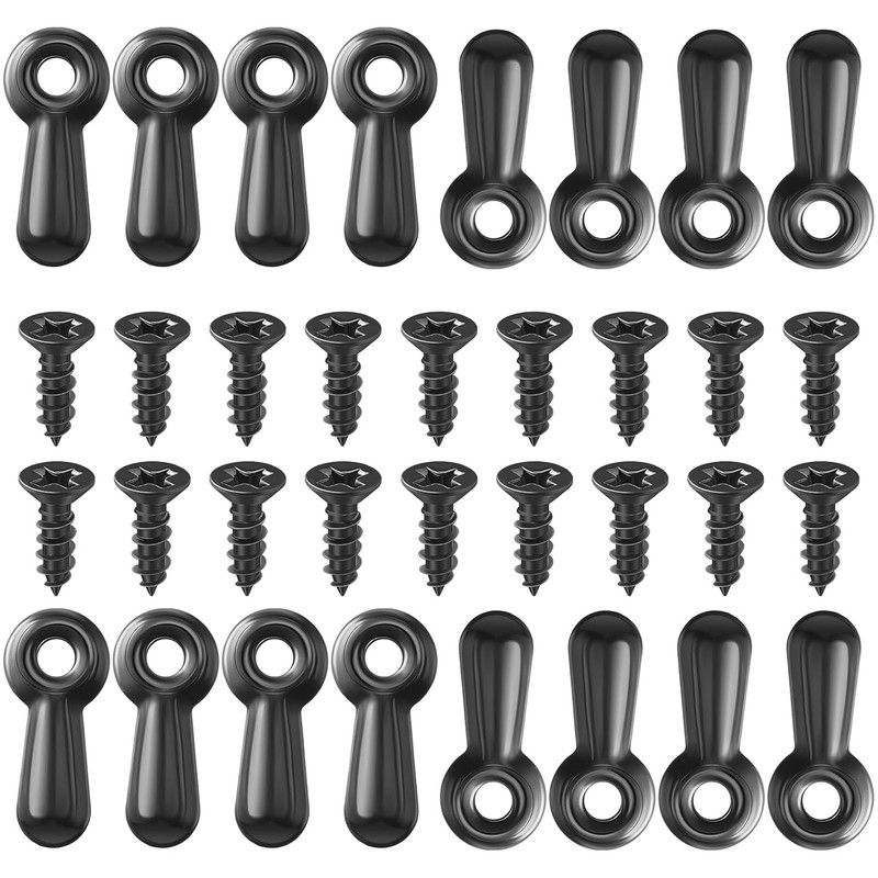 100 PC Picture Frame Turn Button Fasteners with Screws and Backing Clips, Black