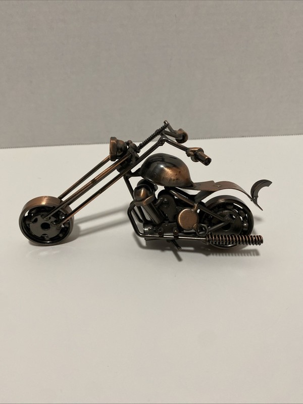 Retro Collectible Metal Motorcycle Model Handmade Motorbike Sculpture Home Decor