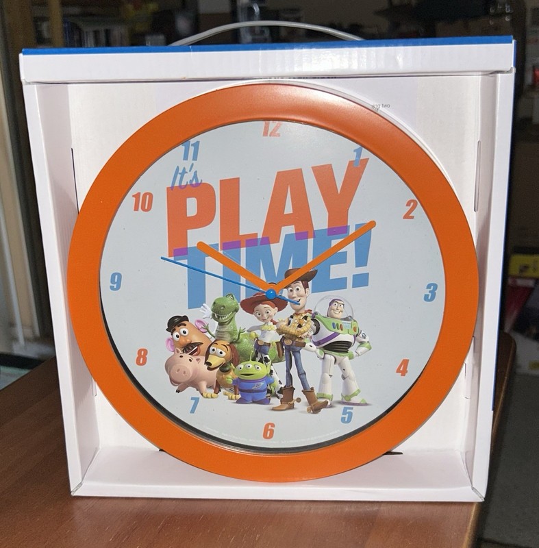 Disney Toy Story Woody Buzz w/ Orange Frame 9″ Play Time Wall Clock 662675-6D