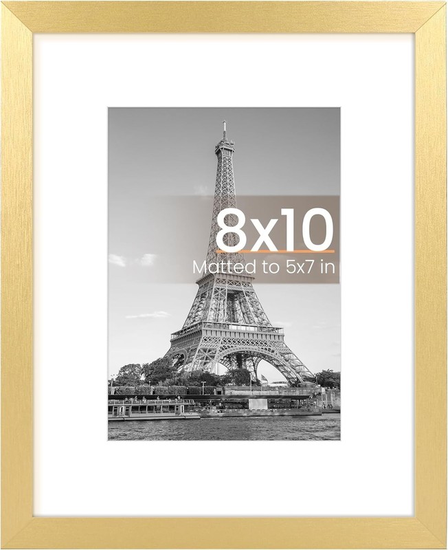 Versatile Gold 8x10 Wall Hanging Frame for Photos - Classic & Timeless Style gallery