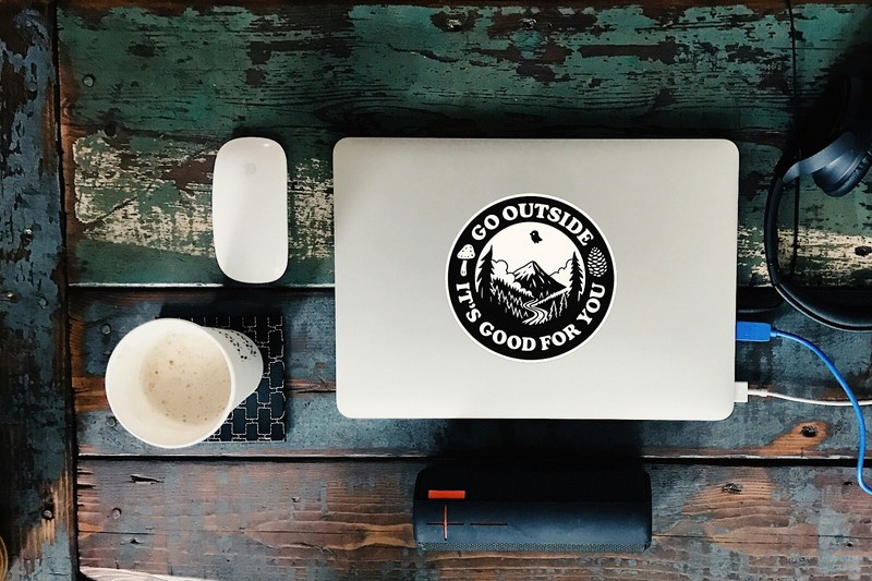 go outside nature sticker, hiking vinyl decal, outdoor adventure quote, mental h gallery