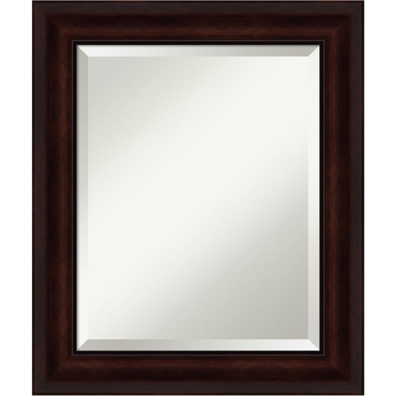 Brown Wall Mirror 25×21 Coffee Bean Brown Rectangle Bathroom Mirror