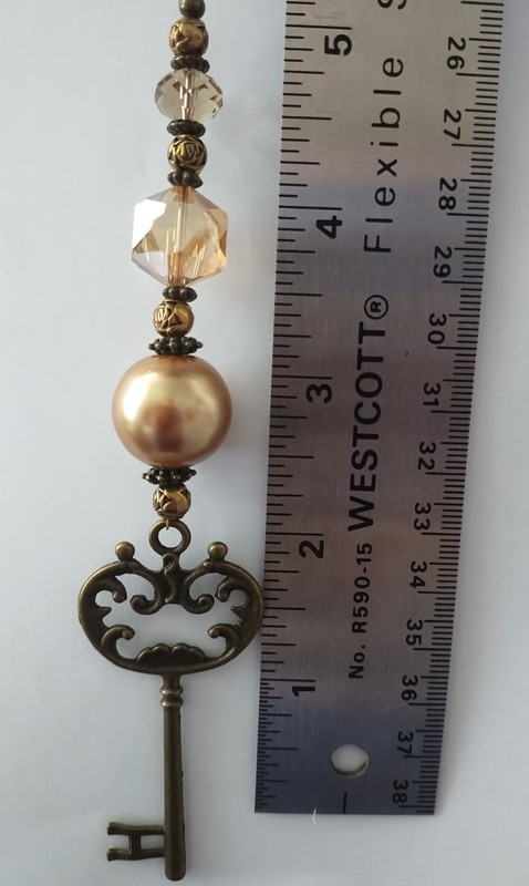 Bronze And Gold Key Ornament or Car Charm - One Of A Kind gallery