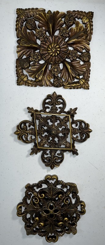 Rustic Wood Wall Plaque Home Decor. Carved Wood Decorative (3) 6 Inches