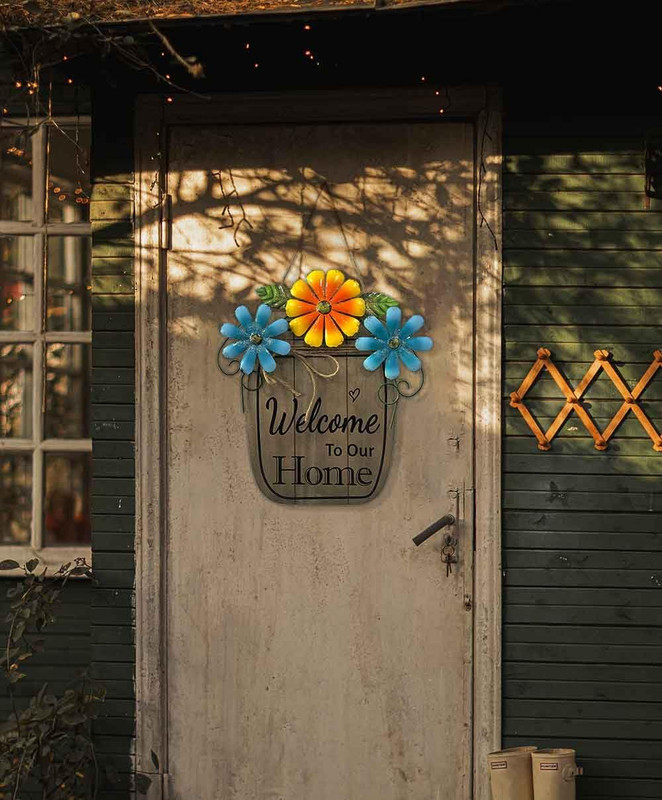 Hanging Welcome Sign for Front Door Sign Welcome to Our Home Front Door Wooden H gallery