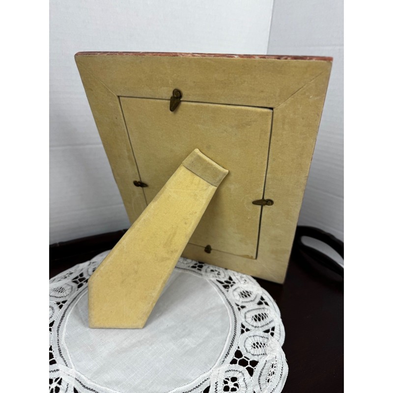 Vintage Marble Stone Pink Red and Black Picture Frame 5x7 Tabletop Decor Classic gallery
