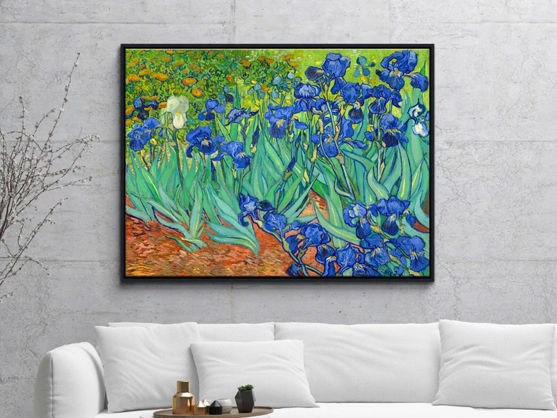 Irises by Van Gogh Fine Art Painting Reproduction Canvas Print Picture Framed gallery