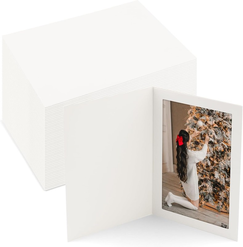 Golden State Art 25 Pack 4×6 Photo Folders Cardboard Frames Grey