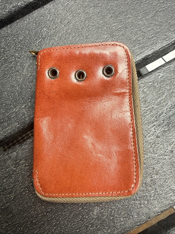 Zipper Brown Leather Key holder 12 Hooks Pre 1958 Rustic Vintage – Original Box