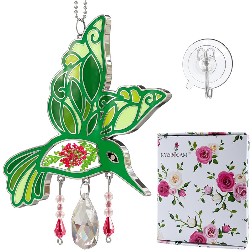 Colorful Hummingbird Suncatcher Crystal Prisms for Windows and Gifts