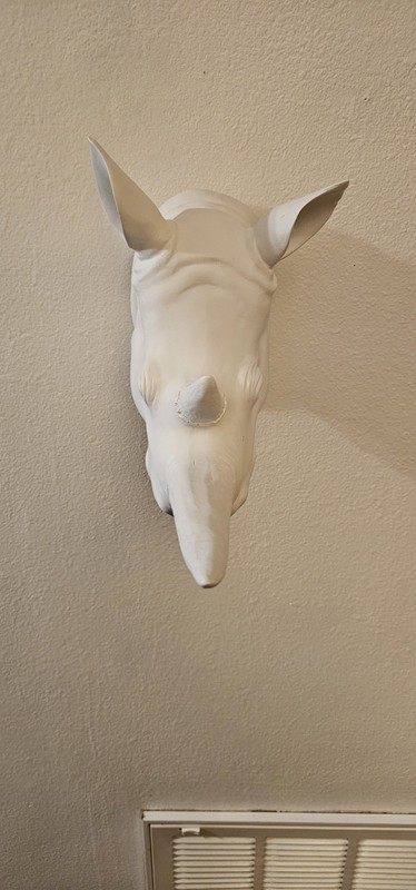 Z Gallerie Rhino Head White 14x10x5 Quality Resin Wall Art Taxidermy gallery