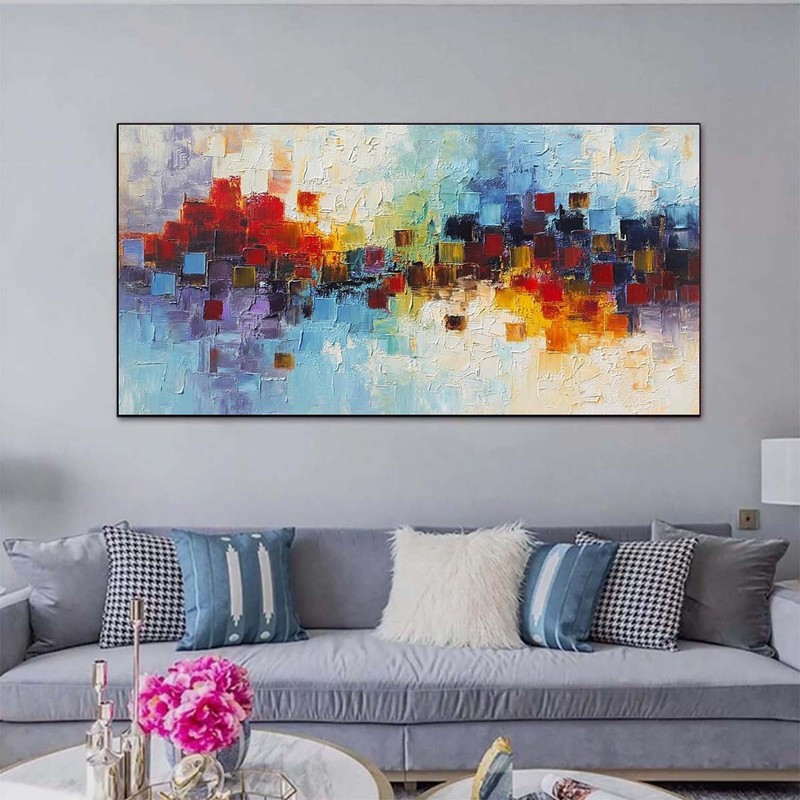 Hand Painted Oil Painting On Canvas Blue Abstract For Living Room Home Decor gallery