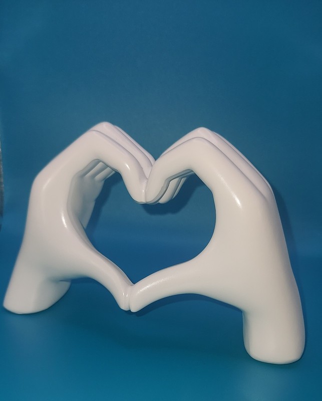 Gift of Love Heart Hands Pure White Resin Sculpture Home Decor