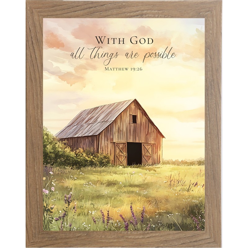 With God All Things Are Possible Framed Wall Art Matthew 19:26 Christian gallery