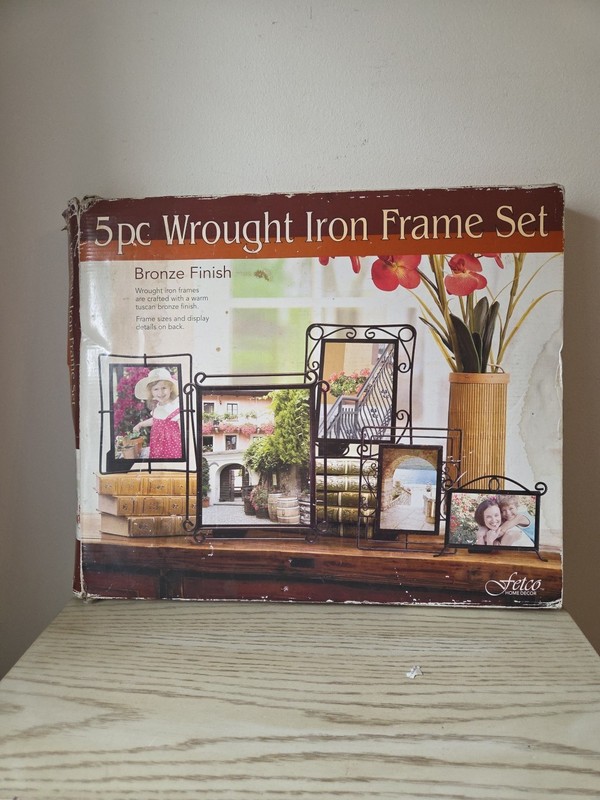 Felco 5 Piece Wrought Iron Frame Set New In Box 8 X 10, (2) 5 X 7 And (2) 4 X 6