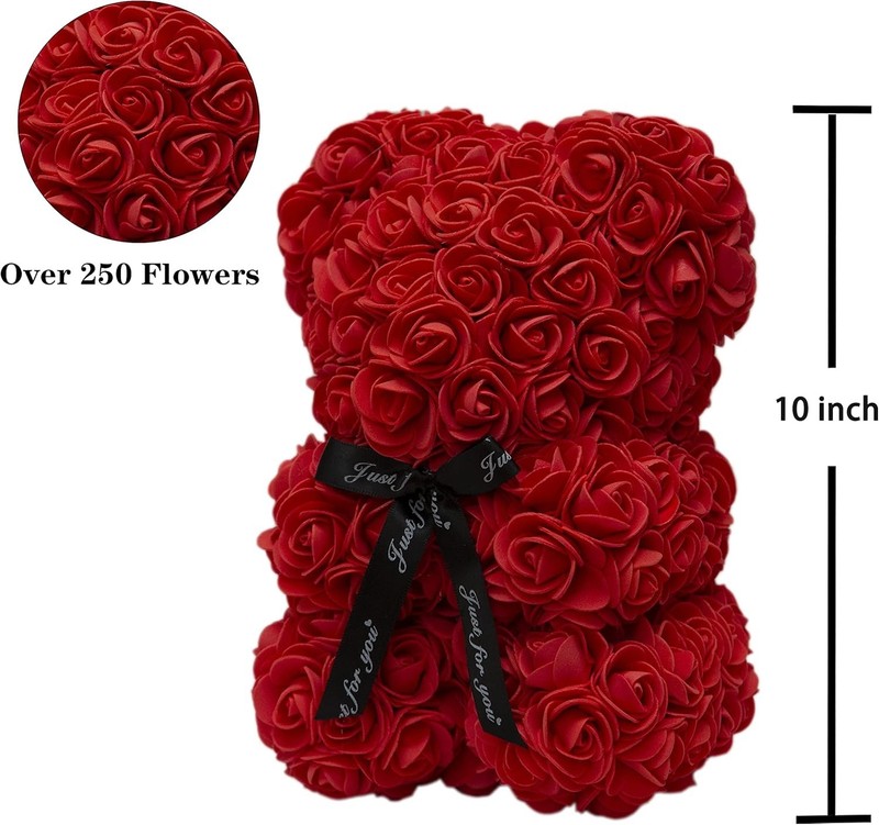 Rose Bear Rose Teddy Bear Flower Gift Black Box for Valentines Gifts Annivers... gallery