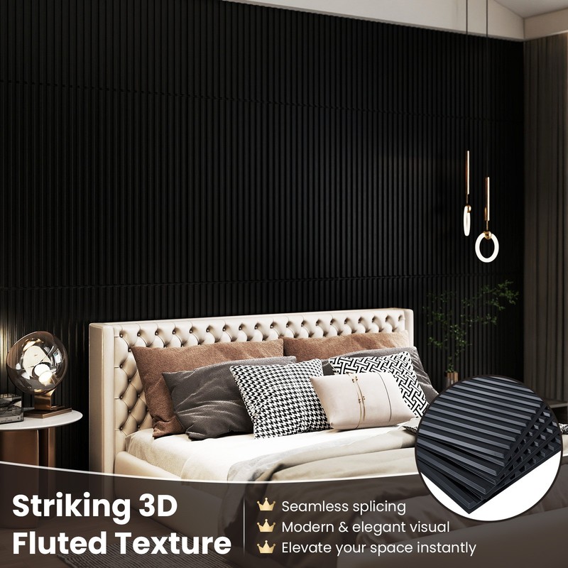 24-Pack PVC Slat Wall Panels, 3D Fluted Panels for Interior Wall Decoration gallery
