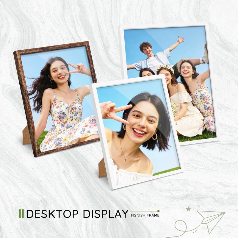 Fisnish 11x14 Picture Frame Set of 10, White Frames 11x14 for Tabletop Displa... gallery