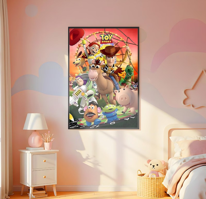 Toy Story Poster – Woody Buzz Lightyear Wall Art – 90s Animation Print gallery