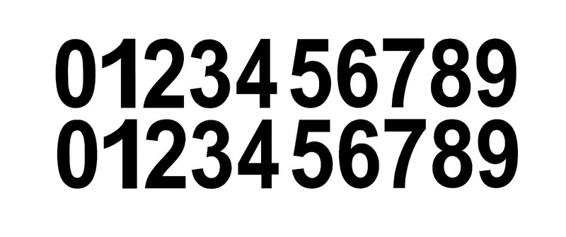 0-9 Numbers Black Sticker Vinyl Decals CHOOSE .5″ – 12″ Set Of 20 (V746)