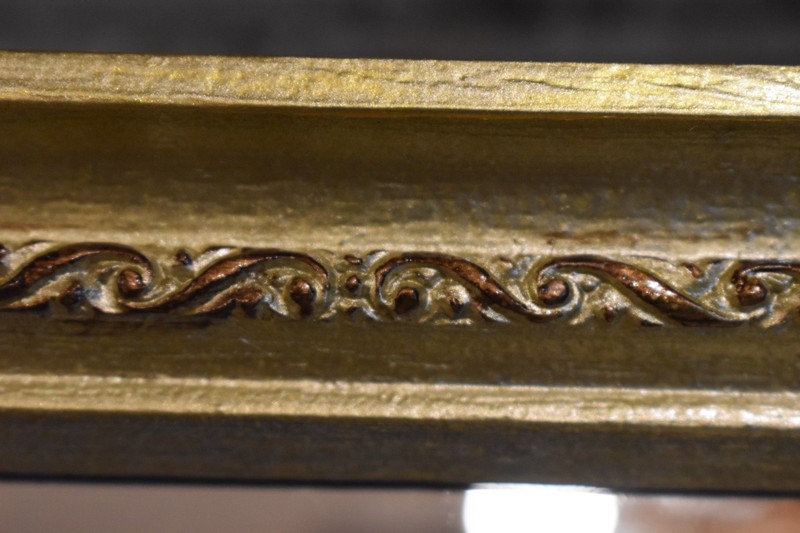 Decorative Long Hexagonal Mirror Gold Toned 18 X5 gallery