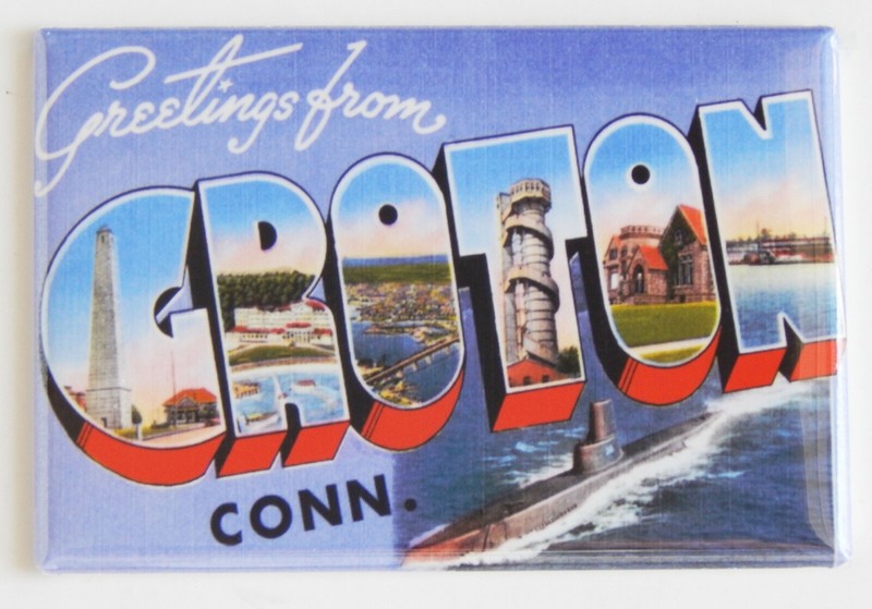 Greetings from Groton Connecticut FRIDGE MAGNET travel souvenir