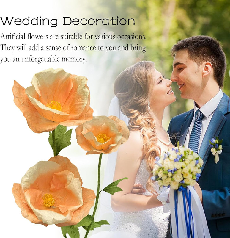 Giant 3PCS Faux Flowers Set - 80" Waterproof Decor for Home & Events gallery
