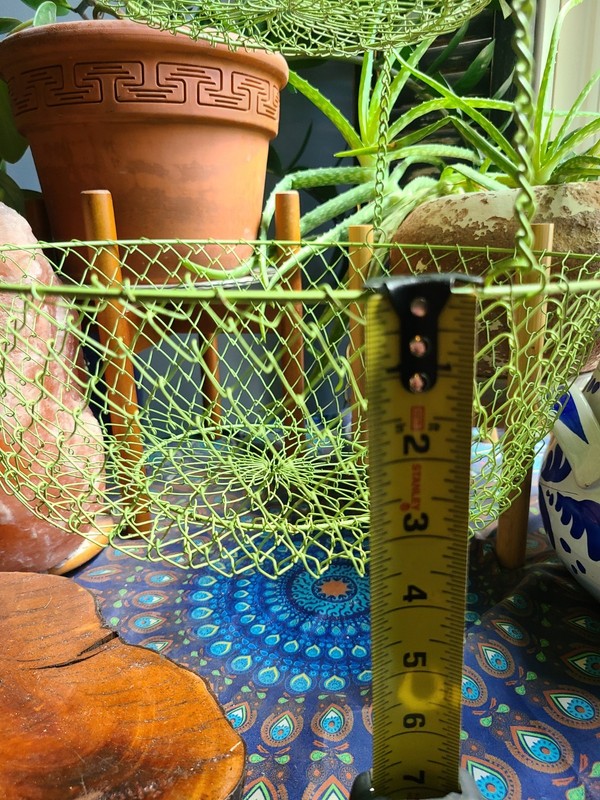 Vintage Large Bright Green 3 Tier Wire Hanging Fruit Basket Holder Decor Shabby gallery