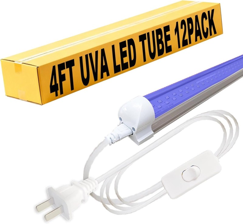 LED Black Light 4Ft Linkable Bar 12PACK, LED 40W Integrated T8 Bulb Blacklight
