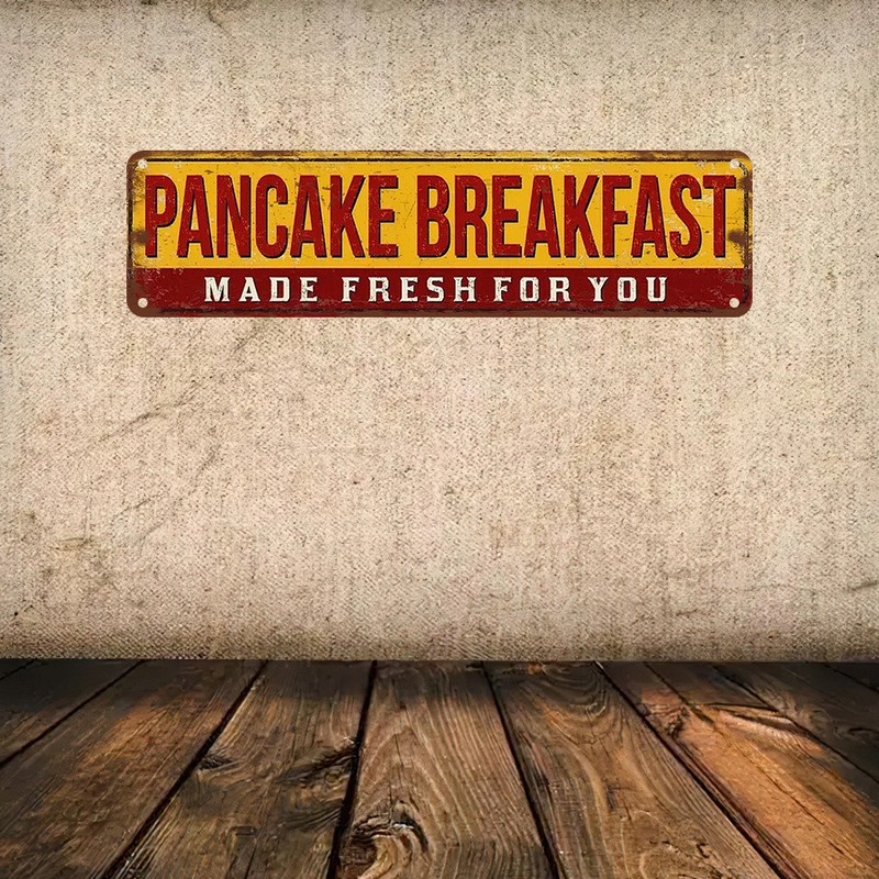 Pancake Breakfast Fresh For You Vintage Metal Sign Kitchen Wall Art Decoration