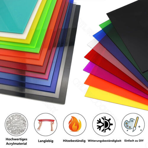 Colored Acrylic Glass Plate Panel Cut Flat Window Various Color Thickness 2.3mm gallery